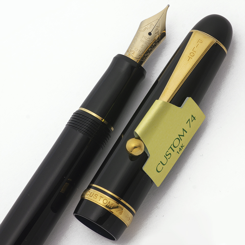 Pilot Namiki Custom 74 Fountain Pen (2008) - Black w/Gold Trim, C